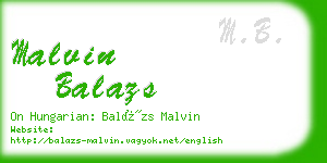 malvin balazs business card